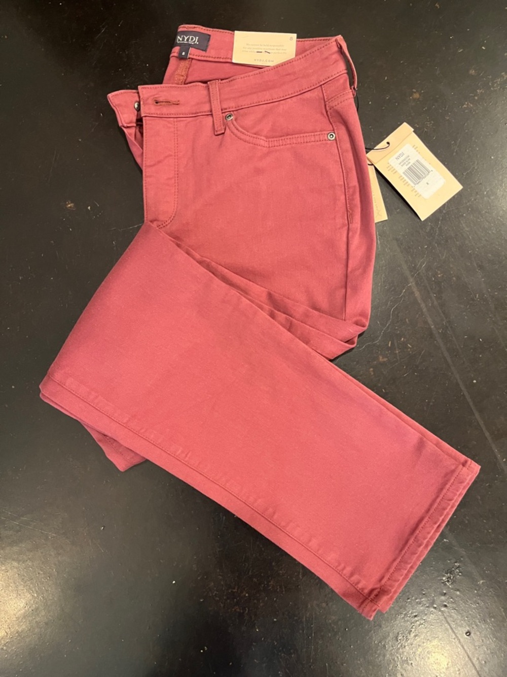NYDJ Straight-Leg Jeans in Dusty Rose Pink